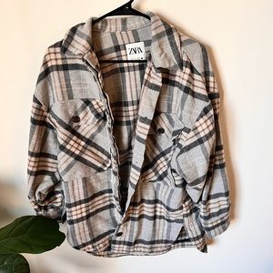 ZARA Plaid Shacket